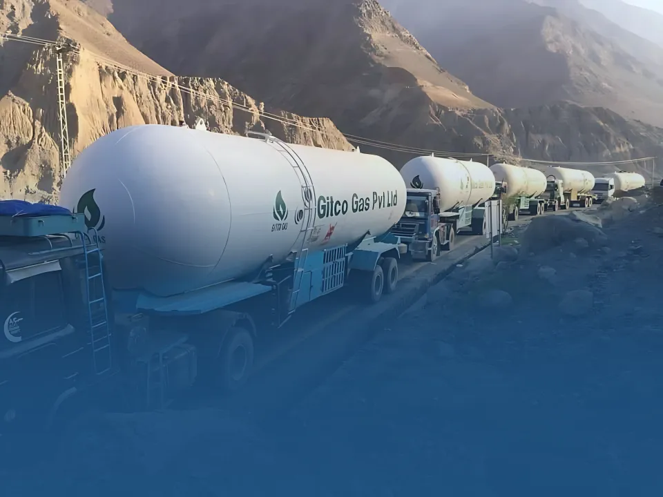 Gitco Gas LPG tanker trucks on a mountain road